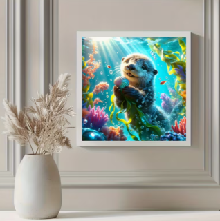 Preview: Diamond Painting Otter im Teich